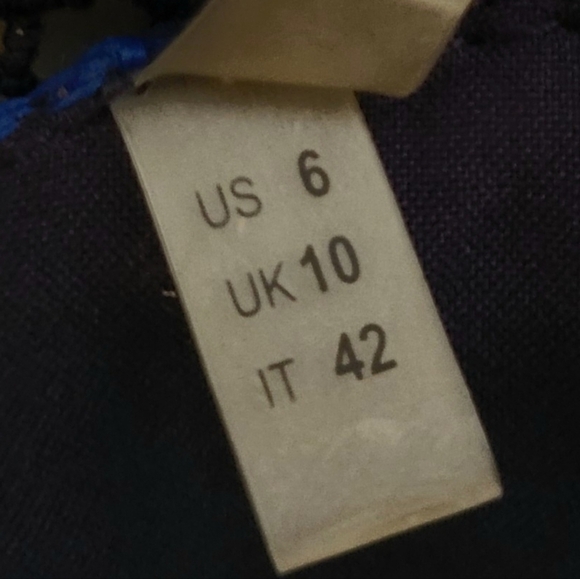 Tahari dress navy royal blue crochet summer floral prom size 6 sleeveless sexy - Picture 11 of 15